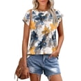 thumbnail image 1 of Ronuti Womens Printed Style Tops Short Sleeve Shirts Crew Neck Cute Trendy Basic Tunic, 1 of 9
