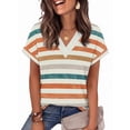 thumbnail image 1 of Ronuti Womens Summer Tops Short Rolled Sleeve Shirts 2026 Fashion V Neck Clothes, 1 of 8
