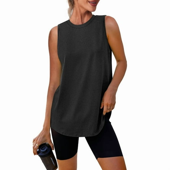 Ronuti Womens Workout Tank Tops Lightweight Sleeveless Shirts for Women Loose Fit Tops for Athletic Running Tennis Yoga