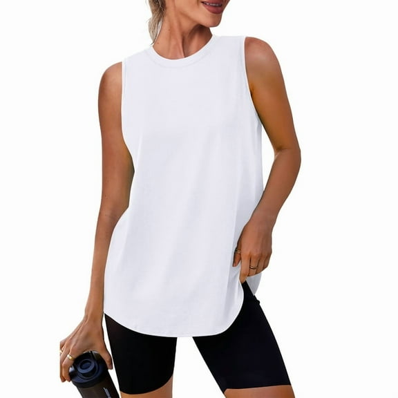 Ronuti Womens Workout Tank Tops Lightweight Sleeveless Shirts for Women Loose Fit Tops for Athletic Running Tennis Yoga