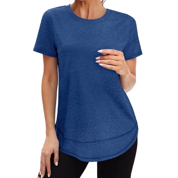Ronuti Womens Workout Tops Activewear T-Shirts Short Sleeve Sun Protection Quick Dry Spring Summer