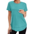 thumbnail image 1 of Ronuti Womens Workout Tops Activewear T-Shirts Short Sleeve Sun Protection Quick Dry Spring Summer, 1 of 4