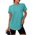 thumbnail image 1 of Ronuti Womens Workout Tops Short Sleeve Activewear T-Shirts Quick Dry Breathable Gym Running Yoga Athletic Wear, 1 of 11