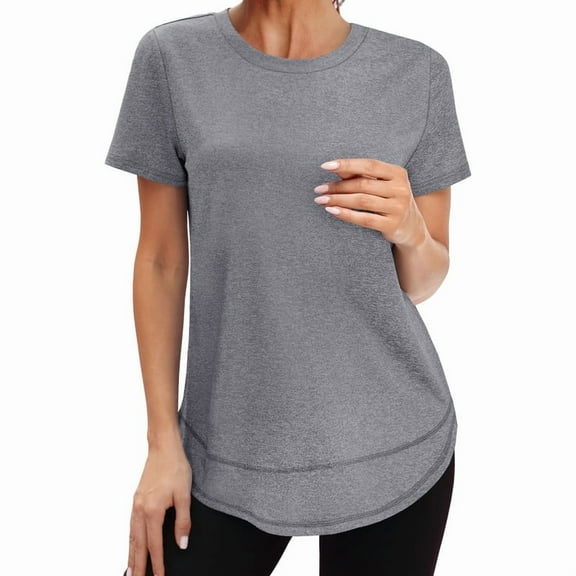 Ronuti Womens Workout Tops Activewear T-Shirts Short Sleeve Sun Protection Quick Dry Spring Summer