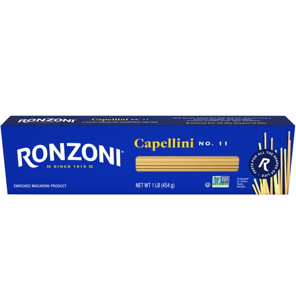 Ronzoni Capellini Pasta, 16 oz, Non-GMO Thin Pasta for Light Sauces, (Shelf Stable)