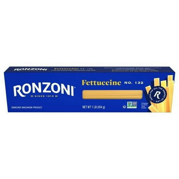 Ronzoni Fettuccine 16 oz Non-GMO Pasta for Alfredo Sauce and (Pack of 4)