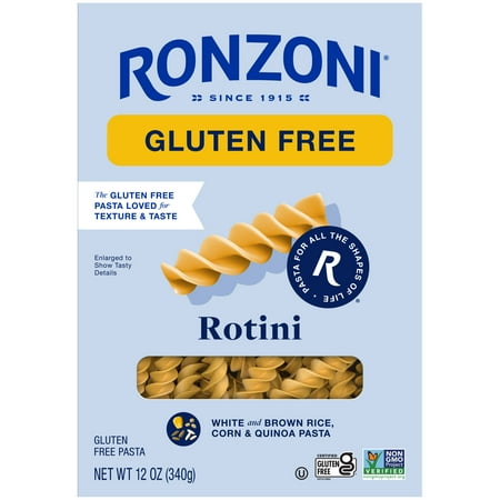 Ronzoni Gluten Free Rotini, Non-GMO, Vegan, 4-Grain White Pasta, 12 oz Box