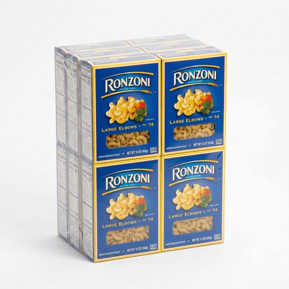 Ronzoni Large Elbows Pasta, 16 oz Boxes, 12-Pack, Non-GMO Enriched Macaroni