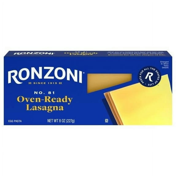 Ronzoni Oven Ready Lasagna No Boil Pasta for Baking (Pack of 8)