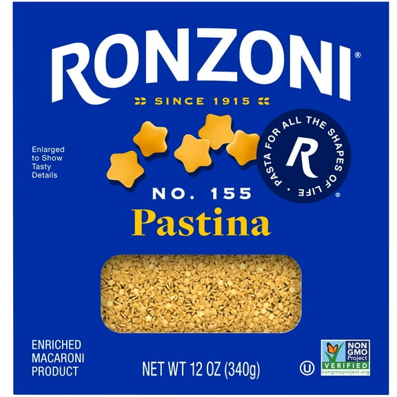 Ronzoni Pastina, Non-GMO, Tiny Star Pasta for Soups and Sauces, 12 oz