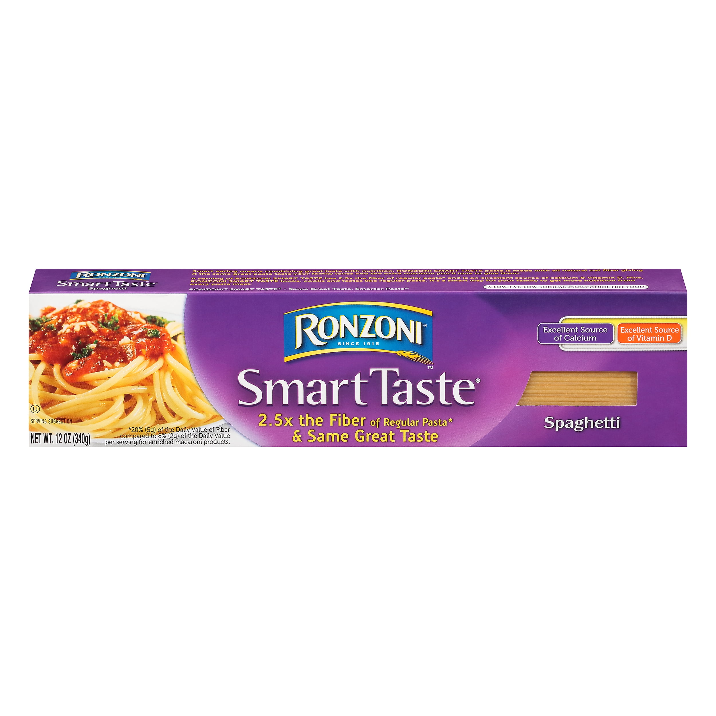 Ronzoni Smart Taste Spaghetti Pasta, 12 oz, Good Source of Fiber