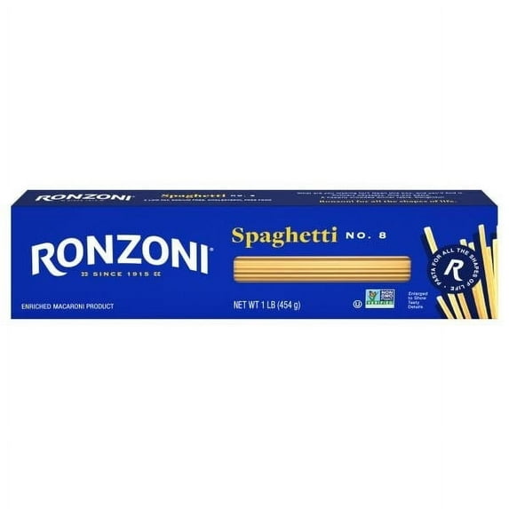 Ronzoni Spaghetti 16 oz Classic Pasta Non-GMO Great Taste (Pack of 8)