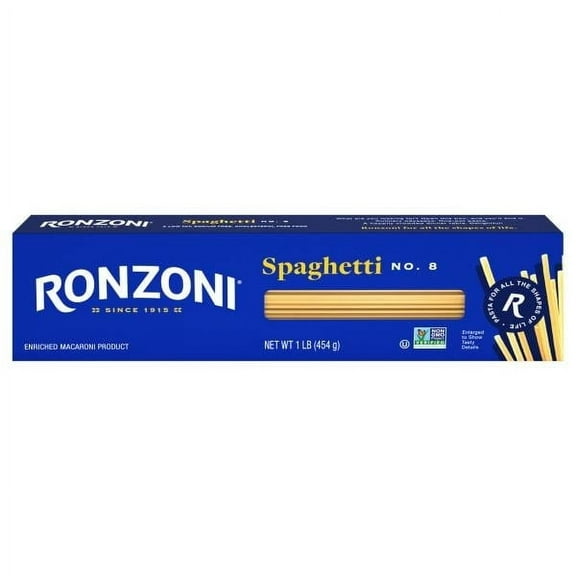 Ronzoni Spaghetti 16 oz Classic Pasta Non-GMO Great Taste (Pack of 8)