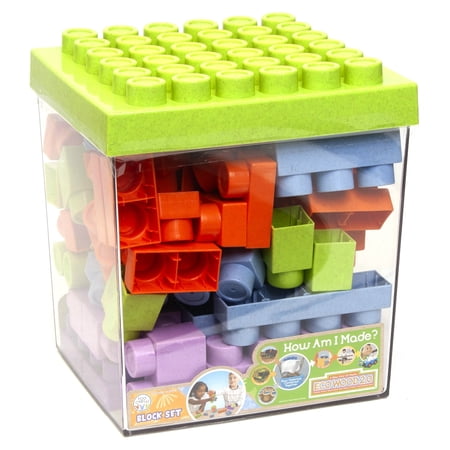 Roo Crew: Block Set - 75 Pieces - Assorted Lid Color, Building Activity Set, Colorful Blocks & Storage Container, Toddlers & Kids Ages 2+
