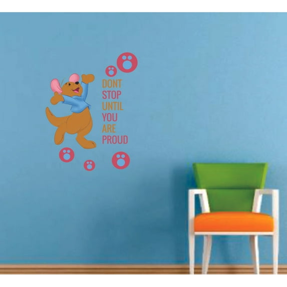 Roo Kangaroo Winnie Quote Cartoon Decors Wall Sticker Art Design Decal for Girls Boys Kids Room Bedroom Nursery Kindergarten House Fun Home Decor Stickers Wall Art Vinyl Decoration (10x8 inch)