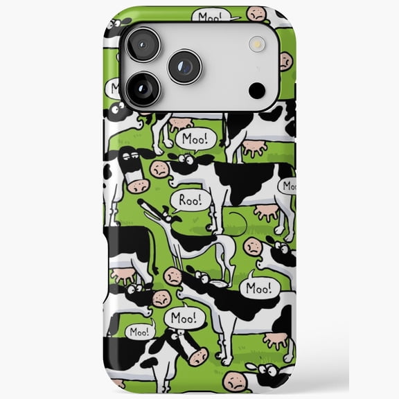 RooMoo Cute Cow Moo Sound Funny Farm Animal Design Art iPhone Case 17 through 11 Pro Max