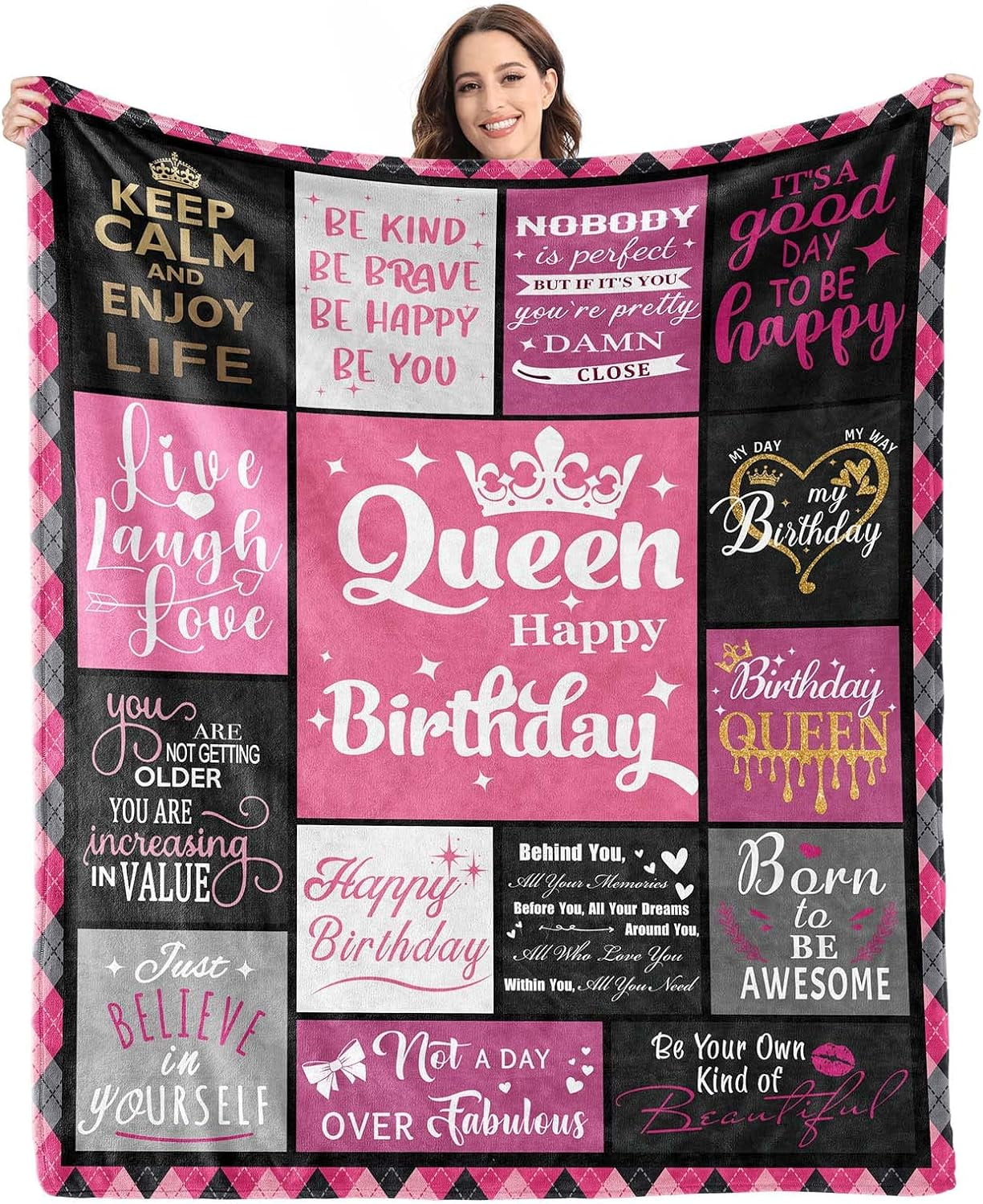 RooRuns 100th Birthday Gifts for Women Blanket,100th Birthday Decorations,Best Gifts for 100