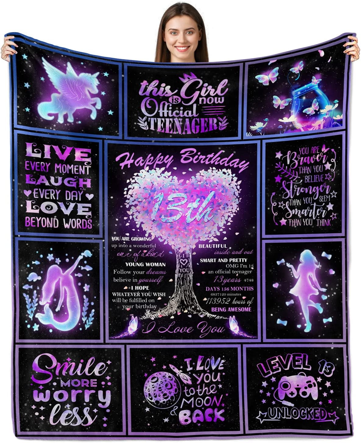 RooRuns 15 Quinceanera Gifts Blanket, 15 Year Old Girl Gift, for 15 Year  Old Girls, 15 Year Old Girl Gifts for Birthday,15th Birthday Gifts for Teen