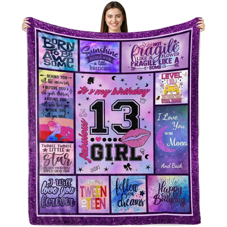 RooRuns 17 Year Old Girl Gift Ideas,to 17th Birthday Blanket 60”x50”,Gifts  for 17 Year Old Girl Boy,17 Year Old Boy Gift Ideas,17th Birthday Gifts for