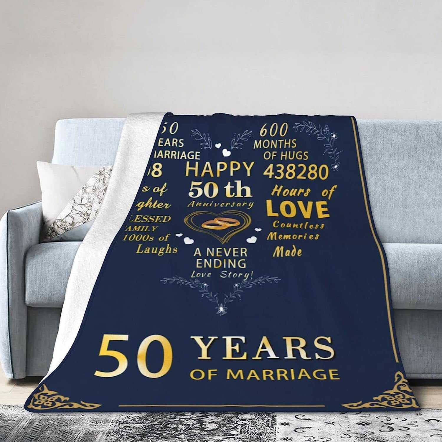 RooRuns 50th Anniversary Blanket 50th Wedding Anniversary Blanket