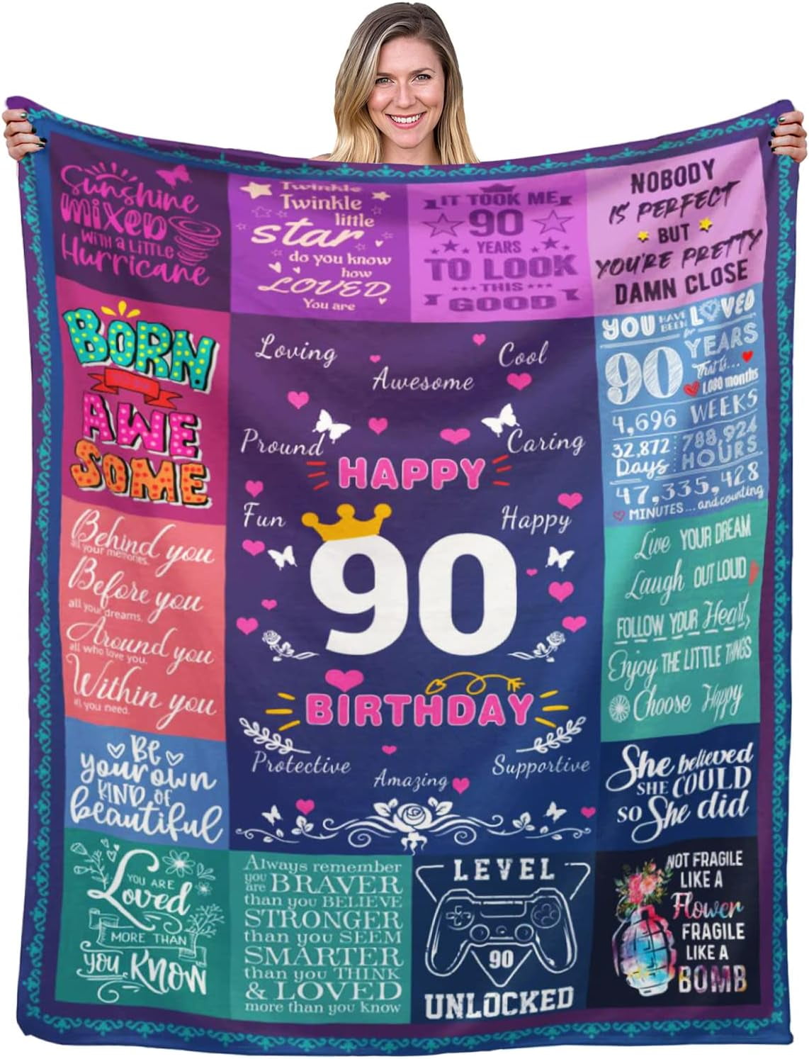 RooRuns 60th Birthday Blanket Best Present for 60 Year Old Women