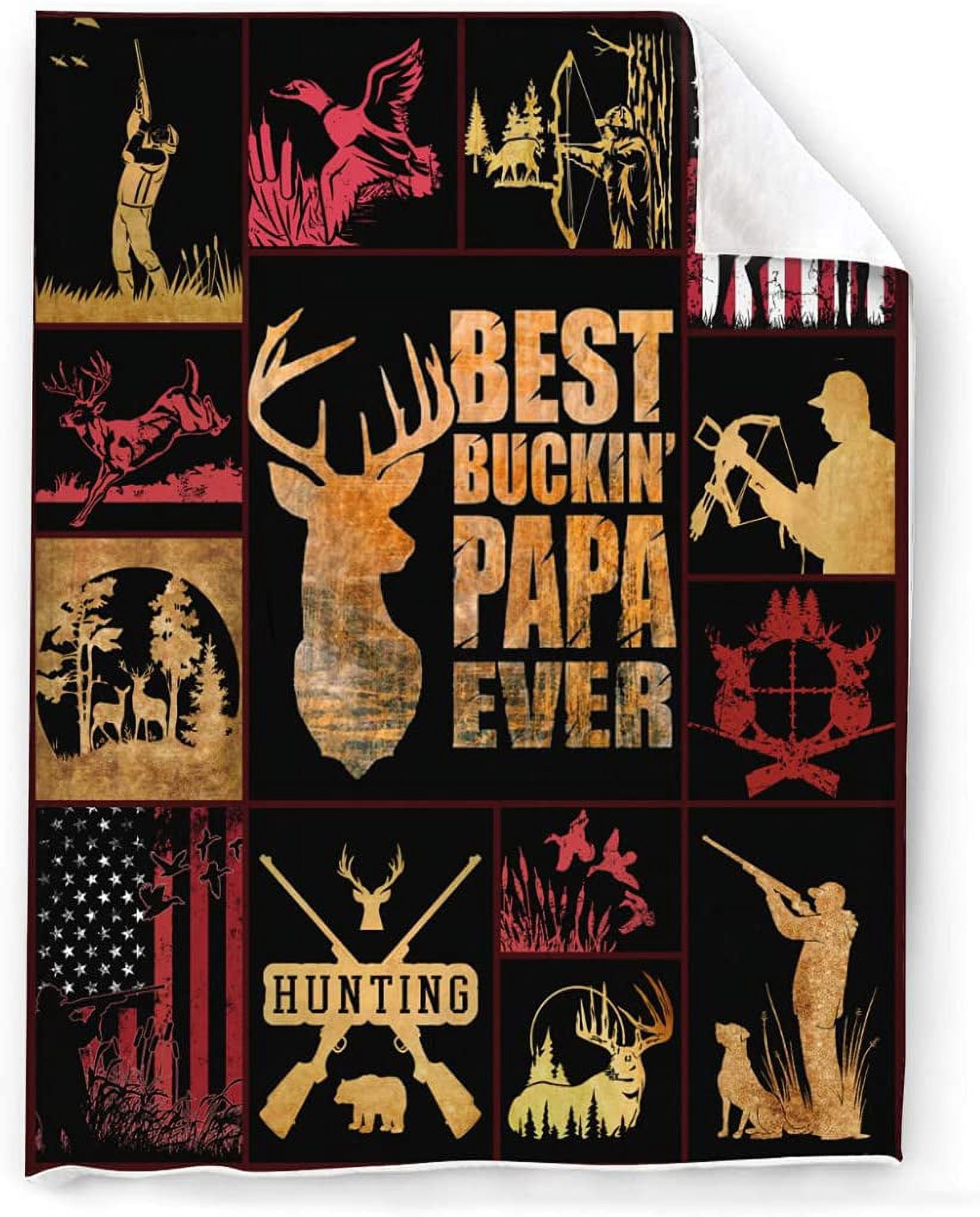 RooRuns Camo Blanket Funny Fuzzy Blanket Deer Hunting Stuff American