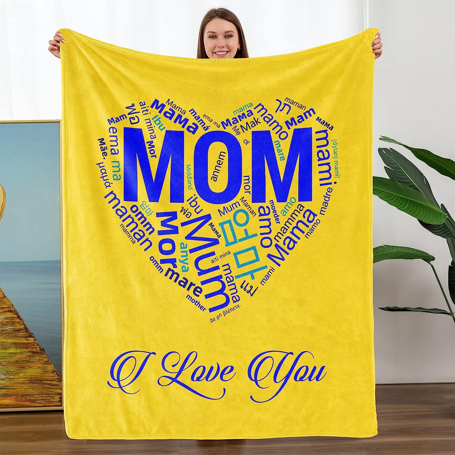 RooRuns Custom Blanket with Name Text, Personalized Blanket Birthday