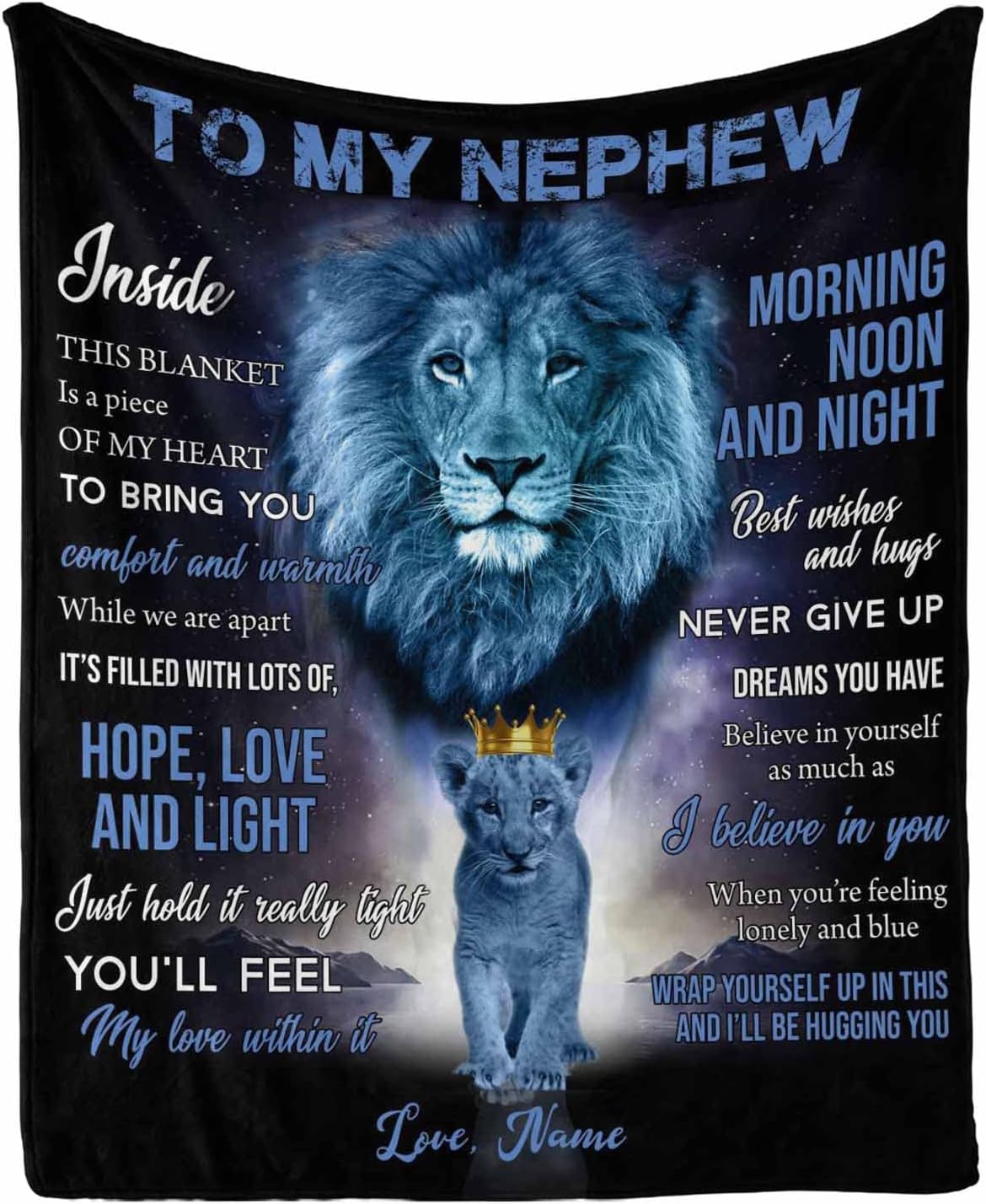 RooRuns Custom Nephew Gifts from Uncle Aunt Blanket Gifts for Nephew