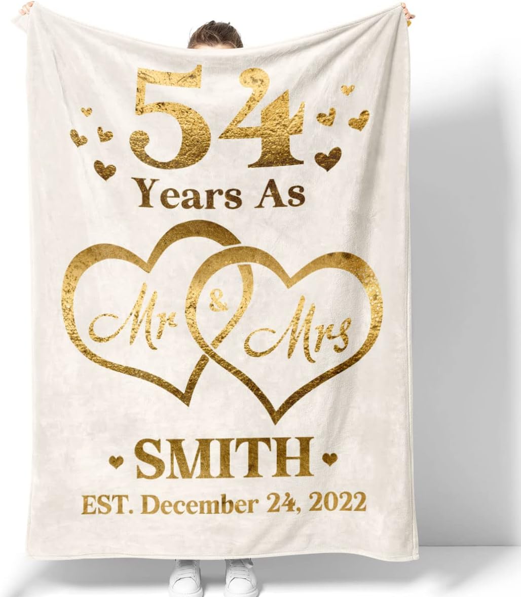 RooRuns Eleventh Anniversary Blanket for Husband and Wife Personalized