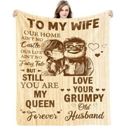 RooRuns Gift for Wife from Husband to My Wife Blanket Wedding Anniversary Romantic Gifts for Wife Birthday Christmas Valentines Mothers Day Healing Thoughts Blanket Presents for Her