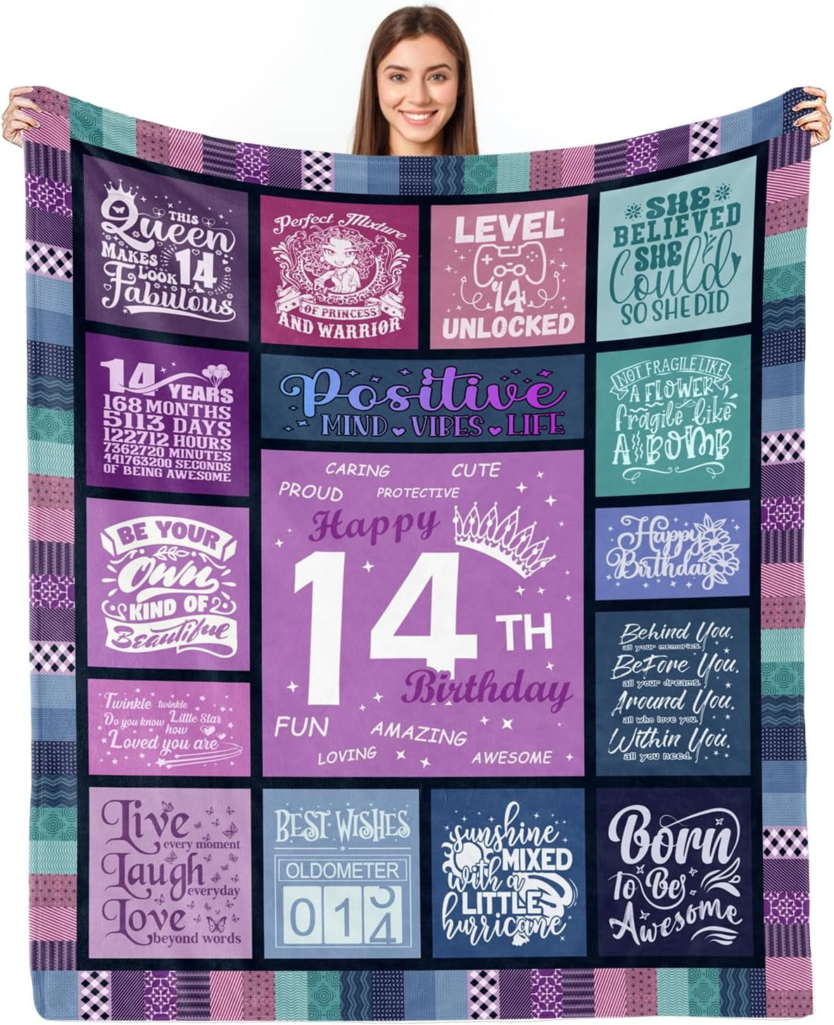 RooRuns Teen Girl Gifts 17 Years Old,17th Birthday Gifts for Girls,17 Year  Old Girl Gift Teenage Girls Gifts Ideas 17 Years,Pink Birthday Decorations  Blanket for Girls 