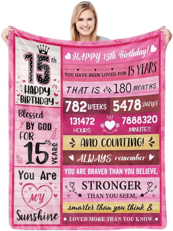 RooRuns 13th Birthday Gifts for Girls, 13th Birthday Blanket for