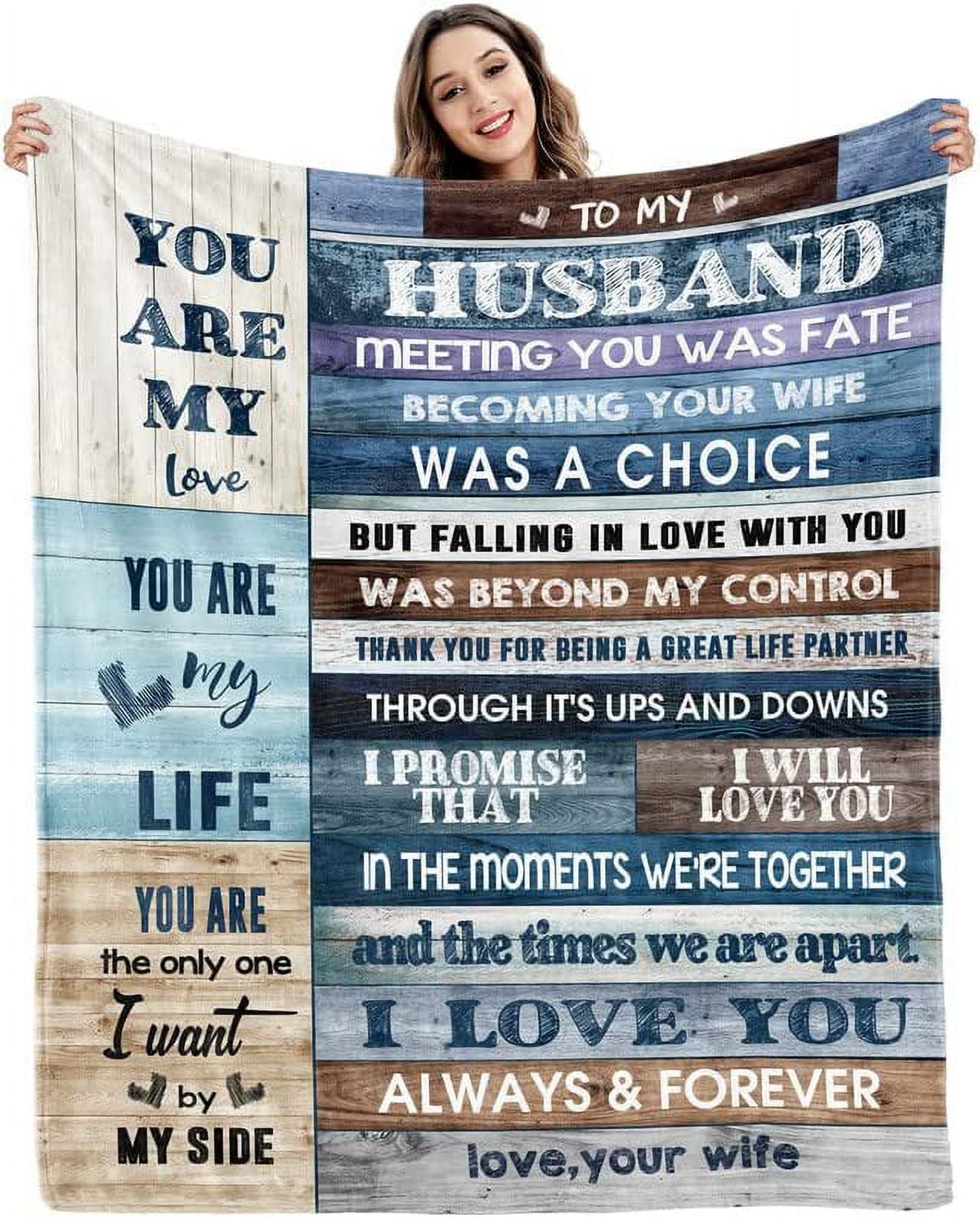 RooRuns Gifts for Husband from Wife to My Husband Blanket Wedding Anniversary Romantic Gifts for