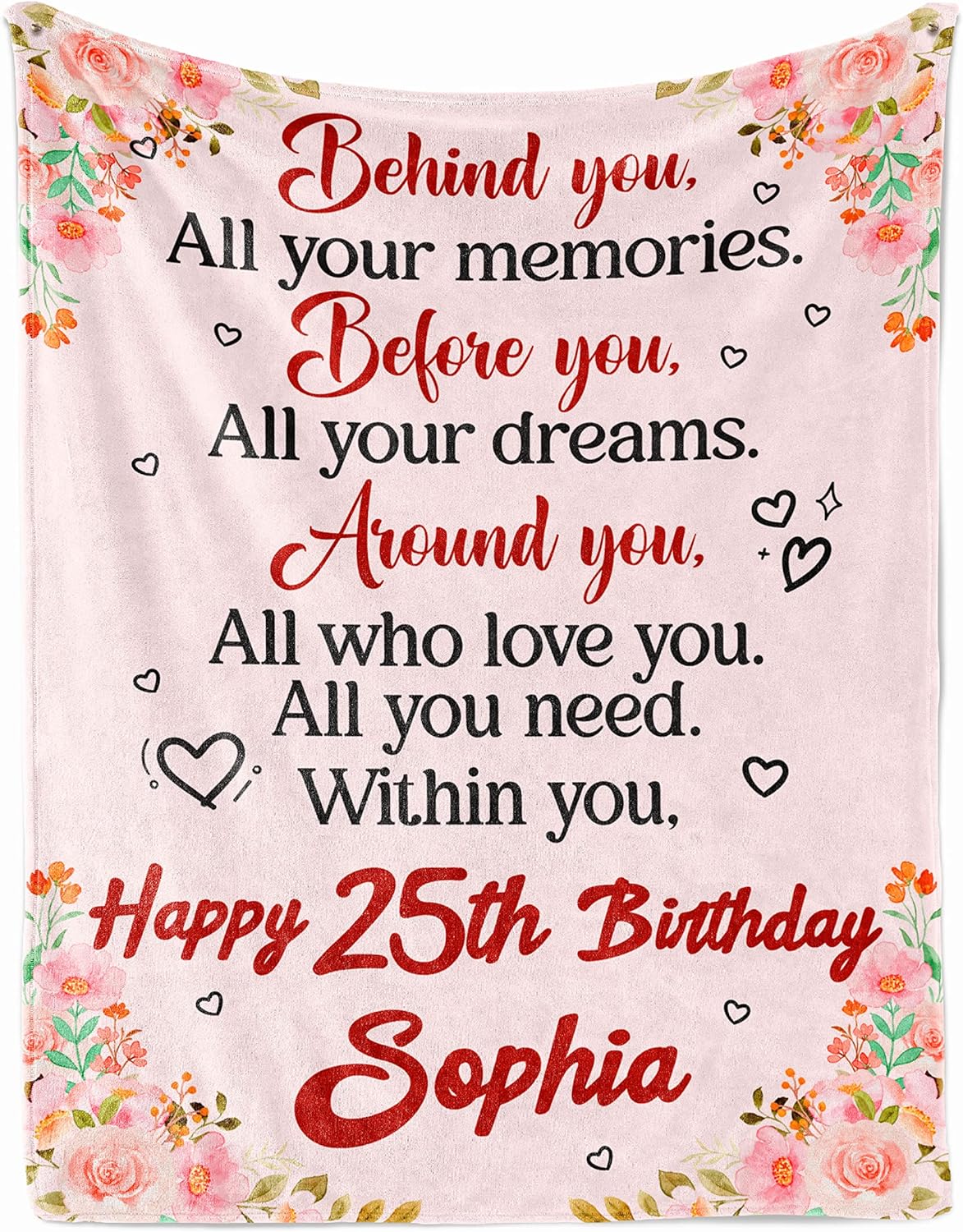 RooRuns Happy 1998 25th Birthday Blanket for Women Her Sister Friends