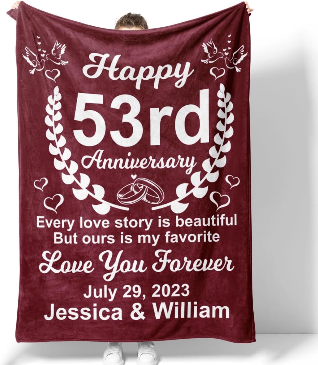 RooRuns Happy 50th Wedding Anniversary Blankets 50 Years of Marriage