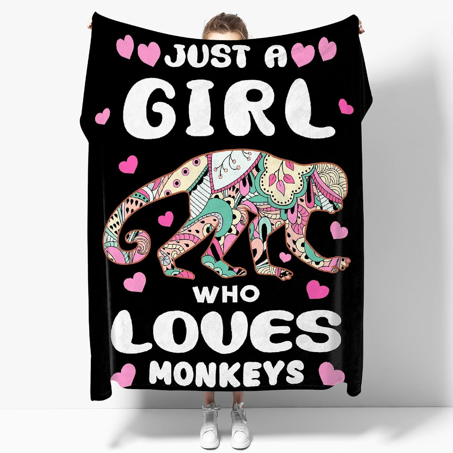 RooRuns I Just Really Like Monkey Ok BlanketCute Animal Soft