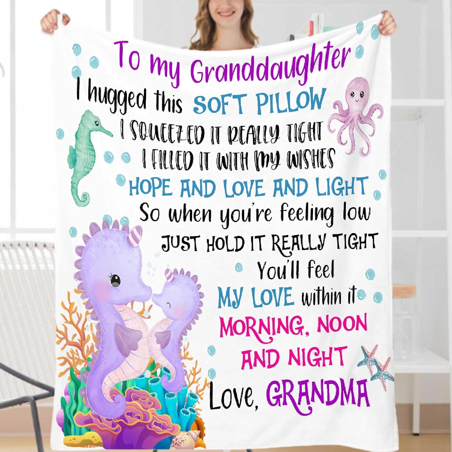 RooRuns to My Granddaughter Throw Blanket Granddaughter Gifts from
