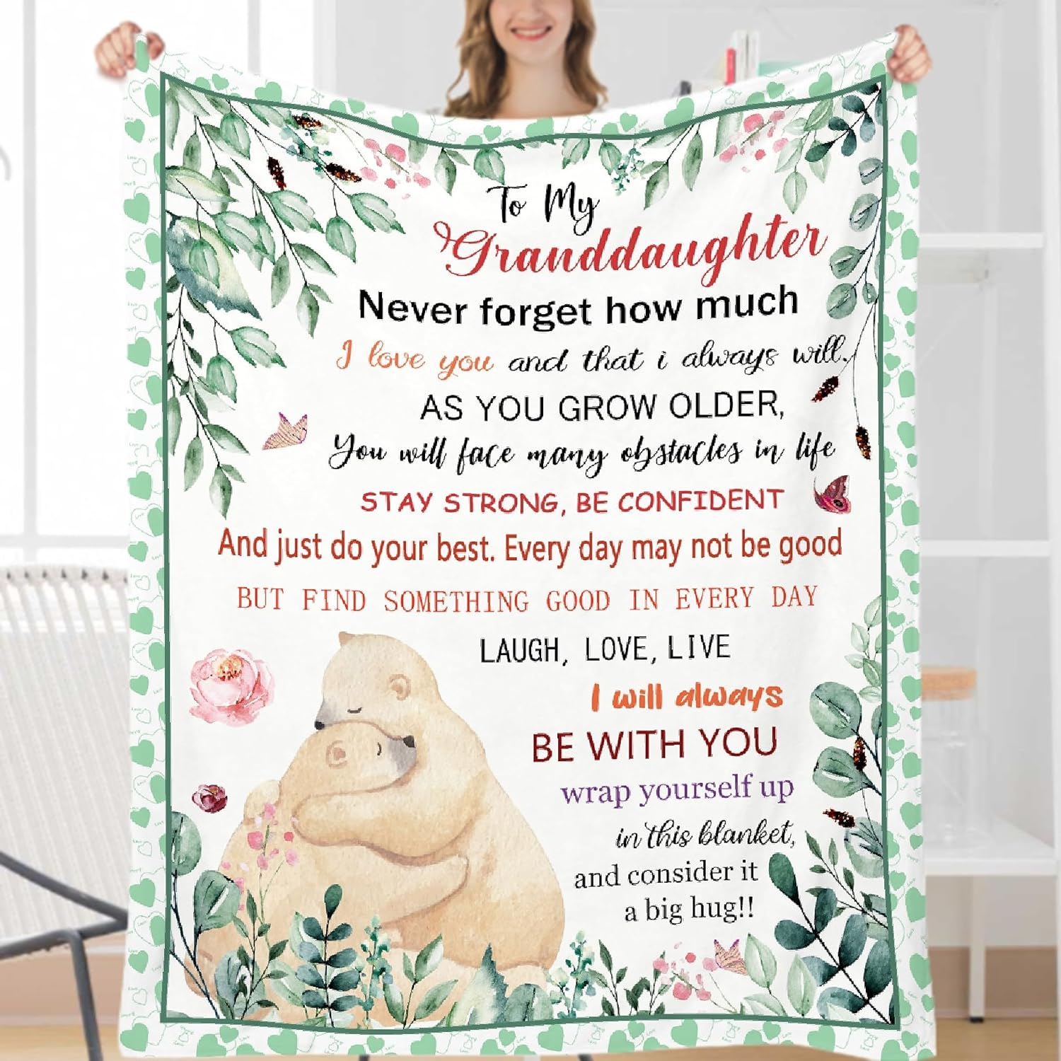 RooRuns to My Granddaughter Throw Blanket Granddaughter Gifts from