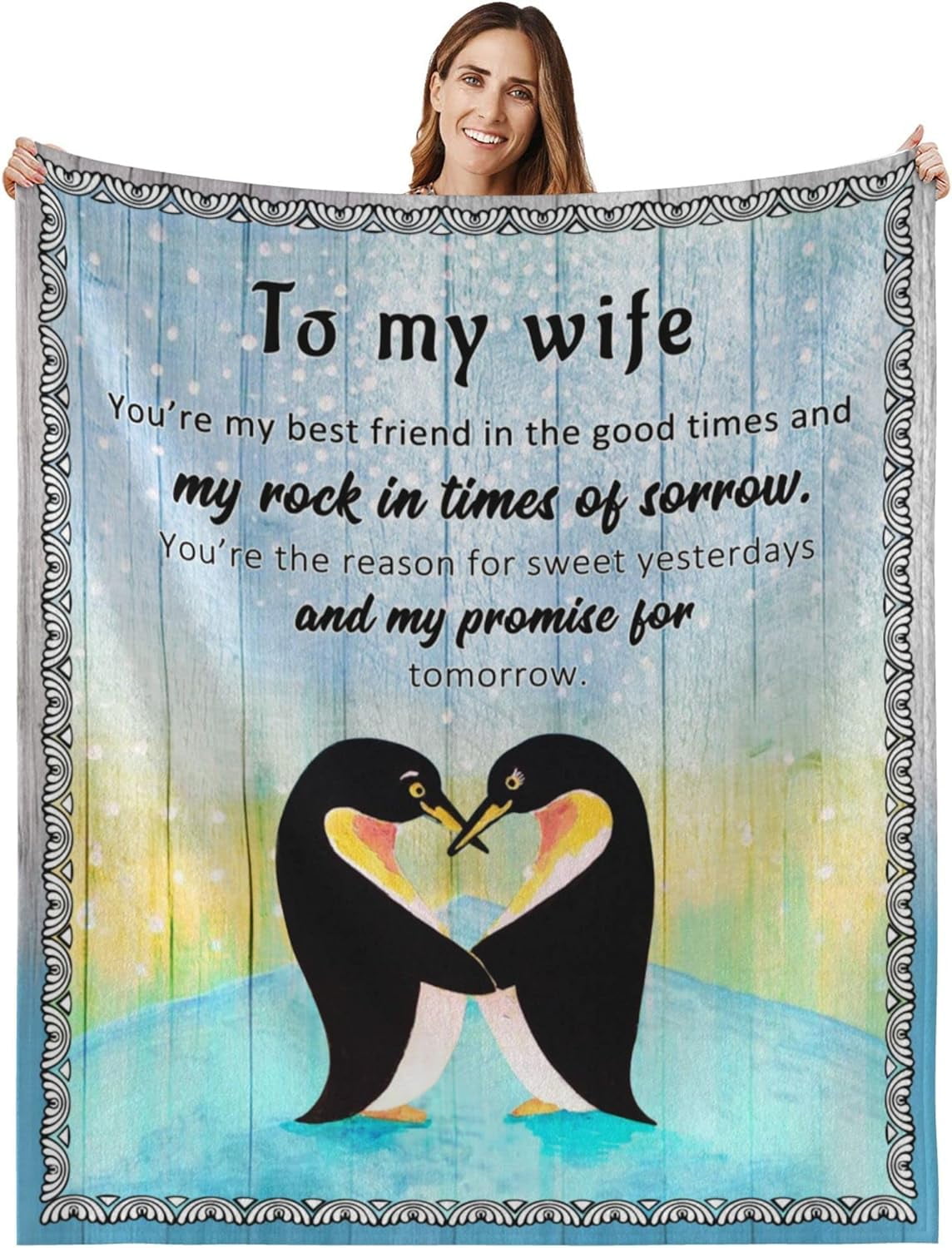 RooRuns to My Wife Blanket from Husband, Wife Birthday Gift Ideas, Gift for Wife, Wife Blanket