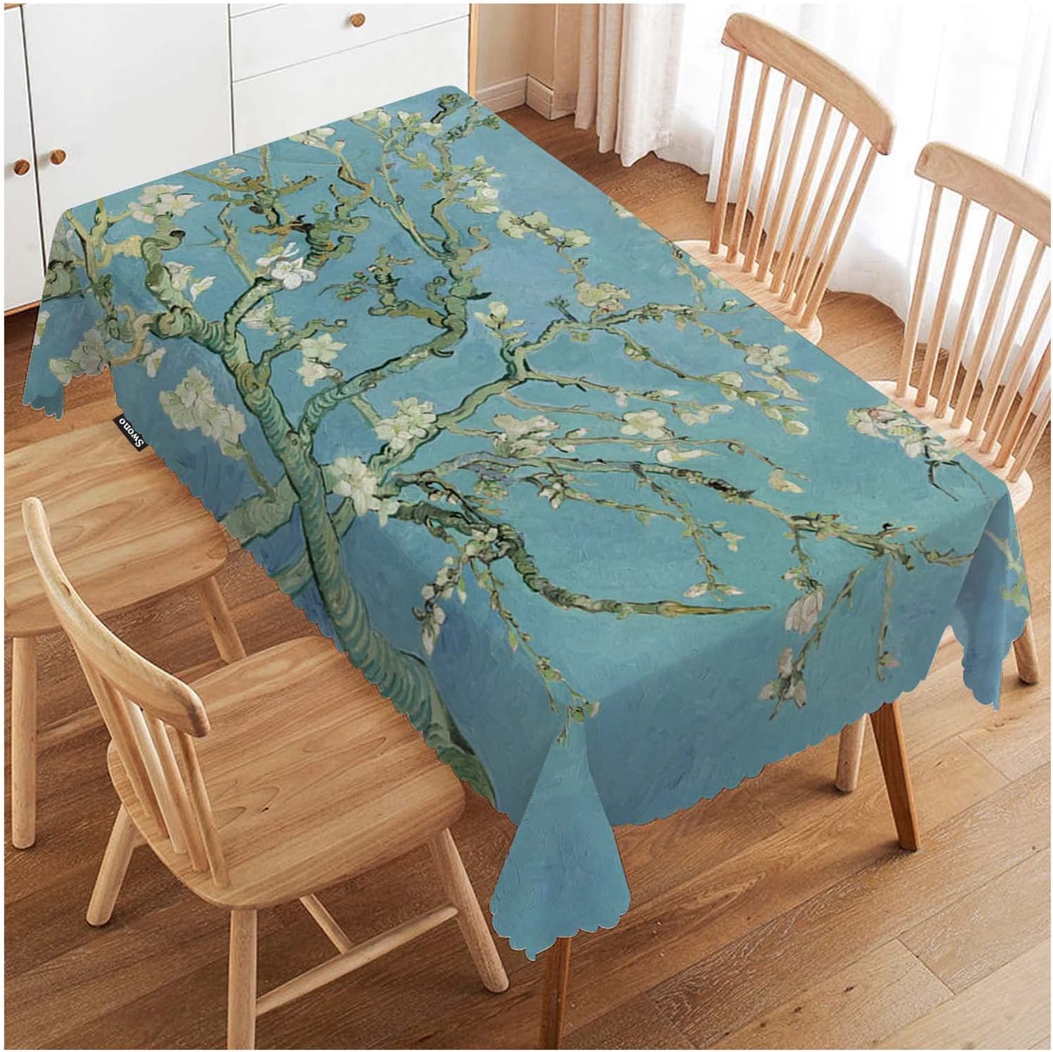 RooRuns Paisley Floral Rectangular Tablecloth Retro Colorful Indian