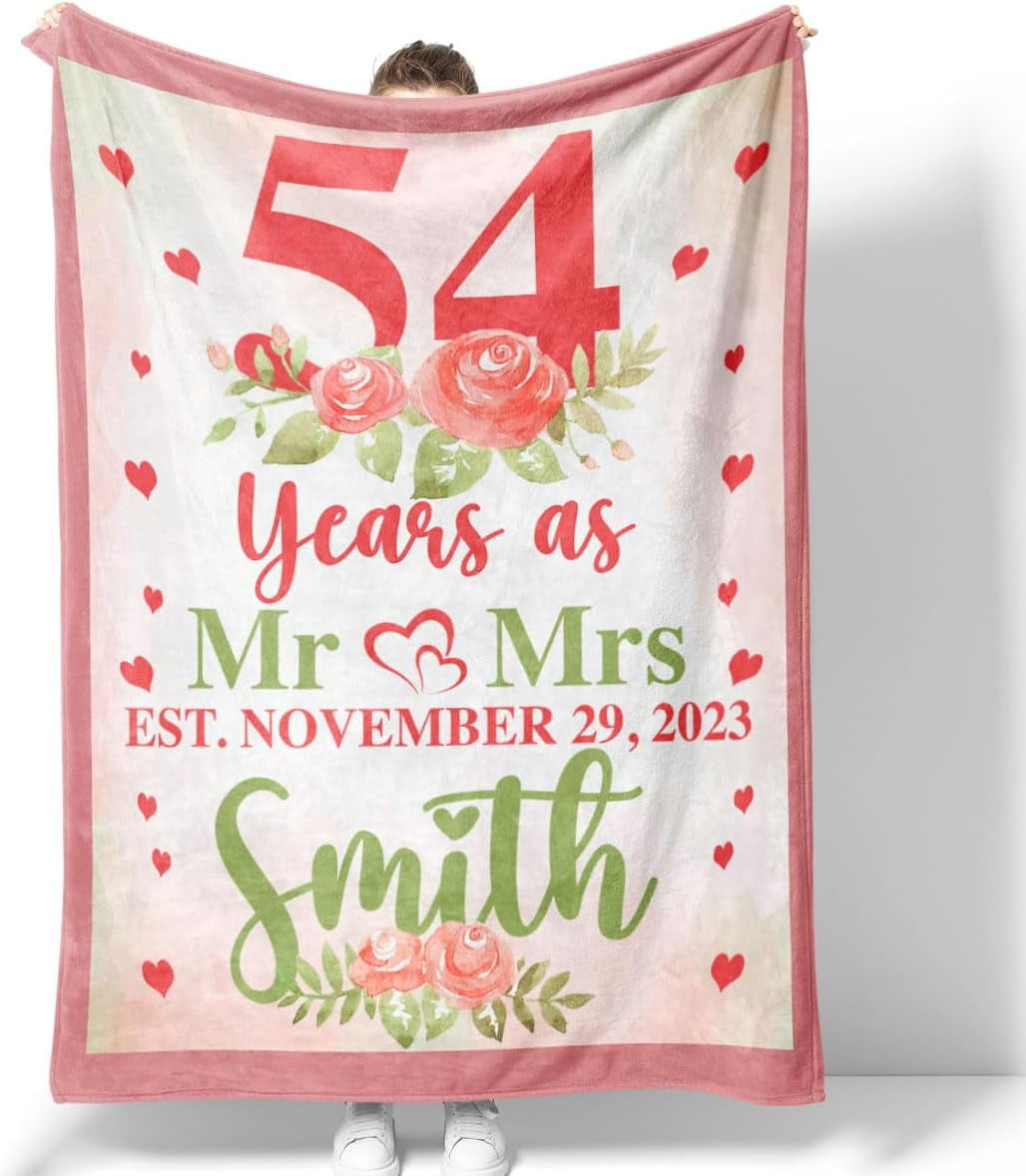 RooRuns Personalized Marriage Officiant Blanket to 20th Years Anniversary for Newlywed Couples