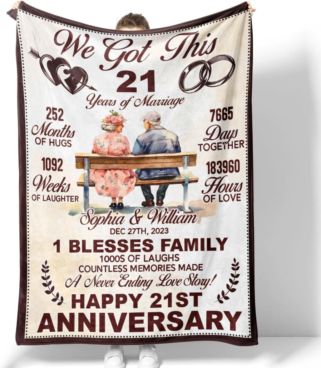 RooRuns Personalized Marriage Officiant Blanket to 20th Years