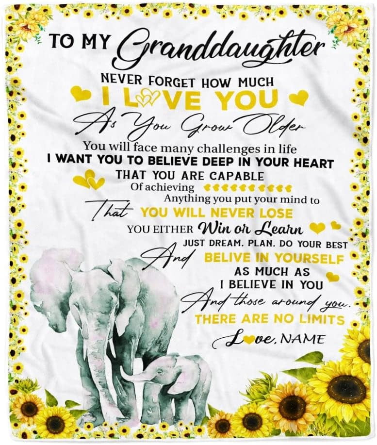 RooRuns Personalized to My Granddaughter Blanket from Grandma Braver