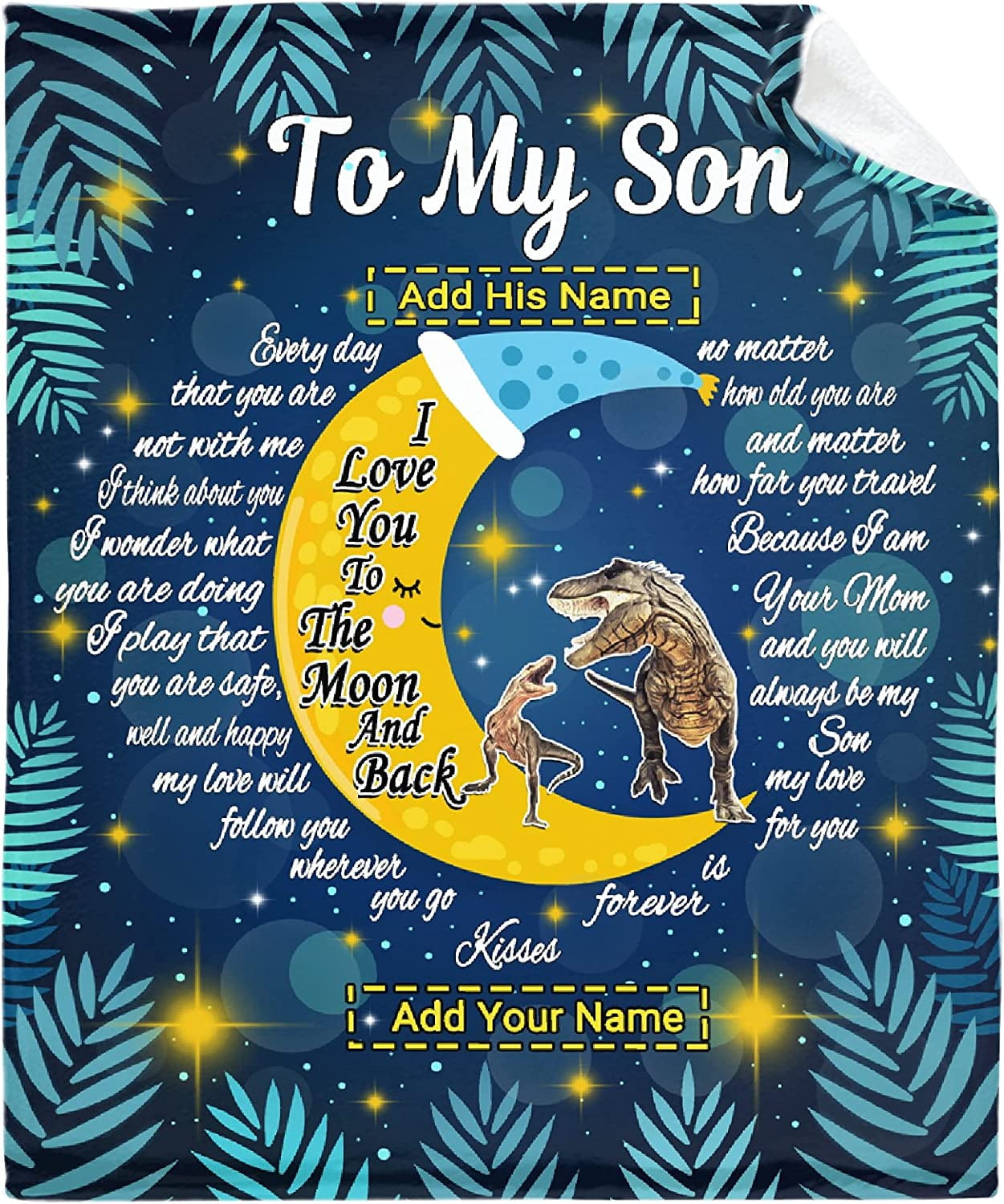 RooRuns Personalized to My Son Blanket from Mom Dad 40x50 Inches