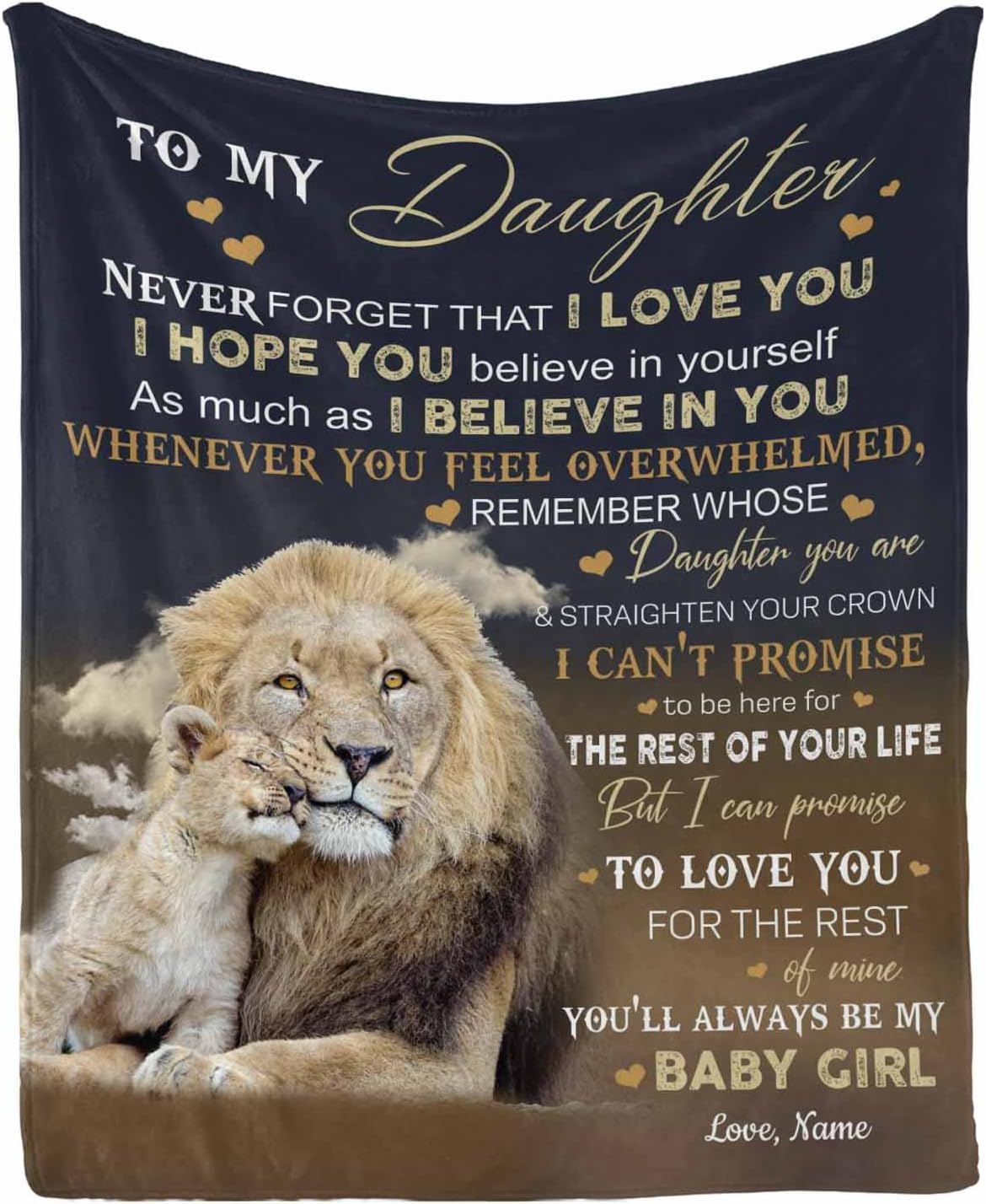 RooRuns Personlaized Blanket to My Daughter from dad Father, Daughter