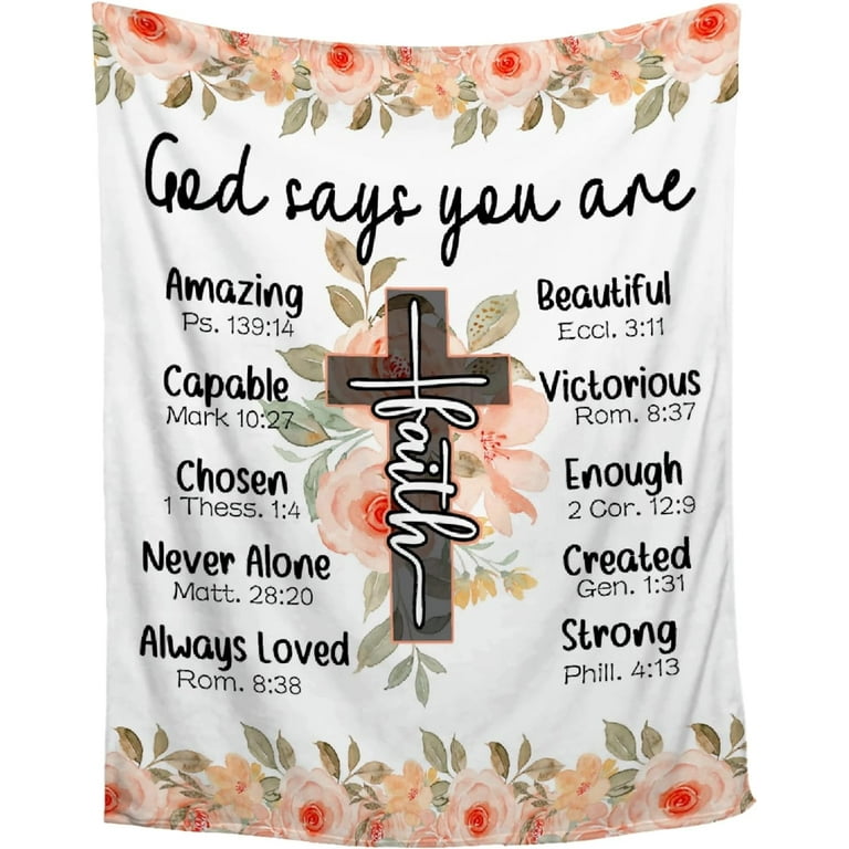 RooRuns Prayer Blanket Throw with Scripture Bible Verse Be Strong and Courageous Joshua 1 9 Religious Gift for Women Men Christian Spiritual Healing