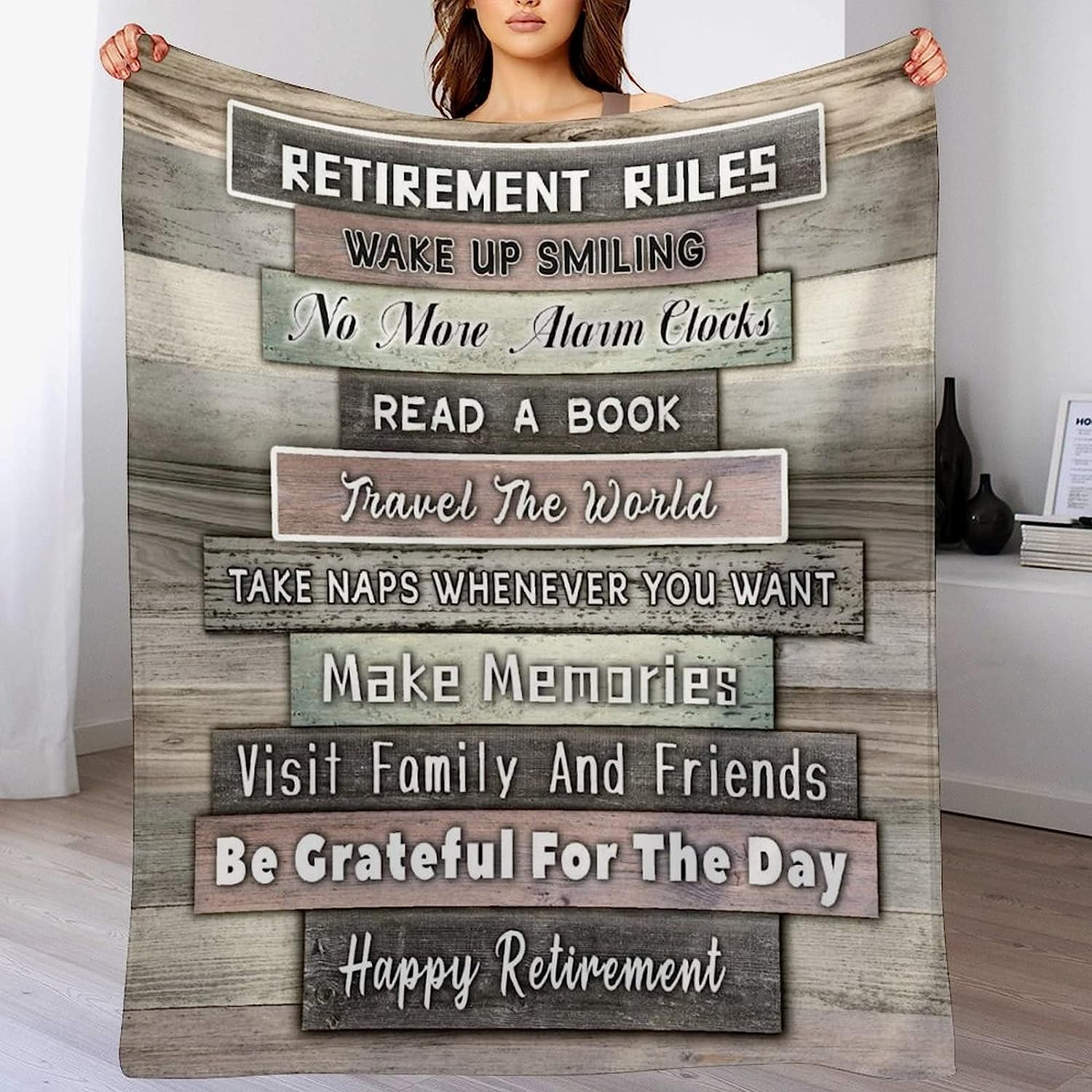 RooRuns Retirement Blanket for Men 2023, Soft Warm Blankets for Retired