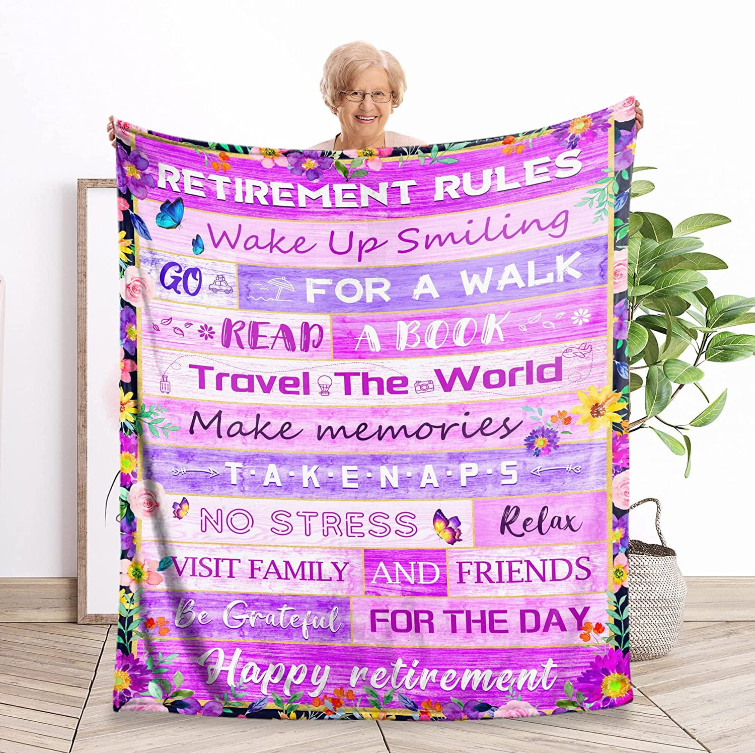 RooRuns Retirement Gifts for Men 2023 Happy Retirement Blanket for Dad