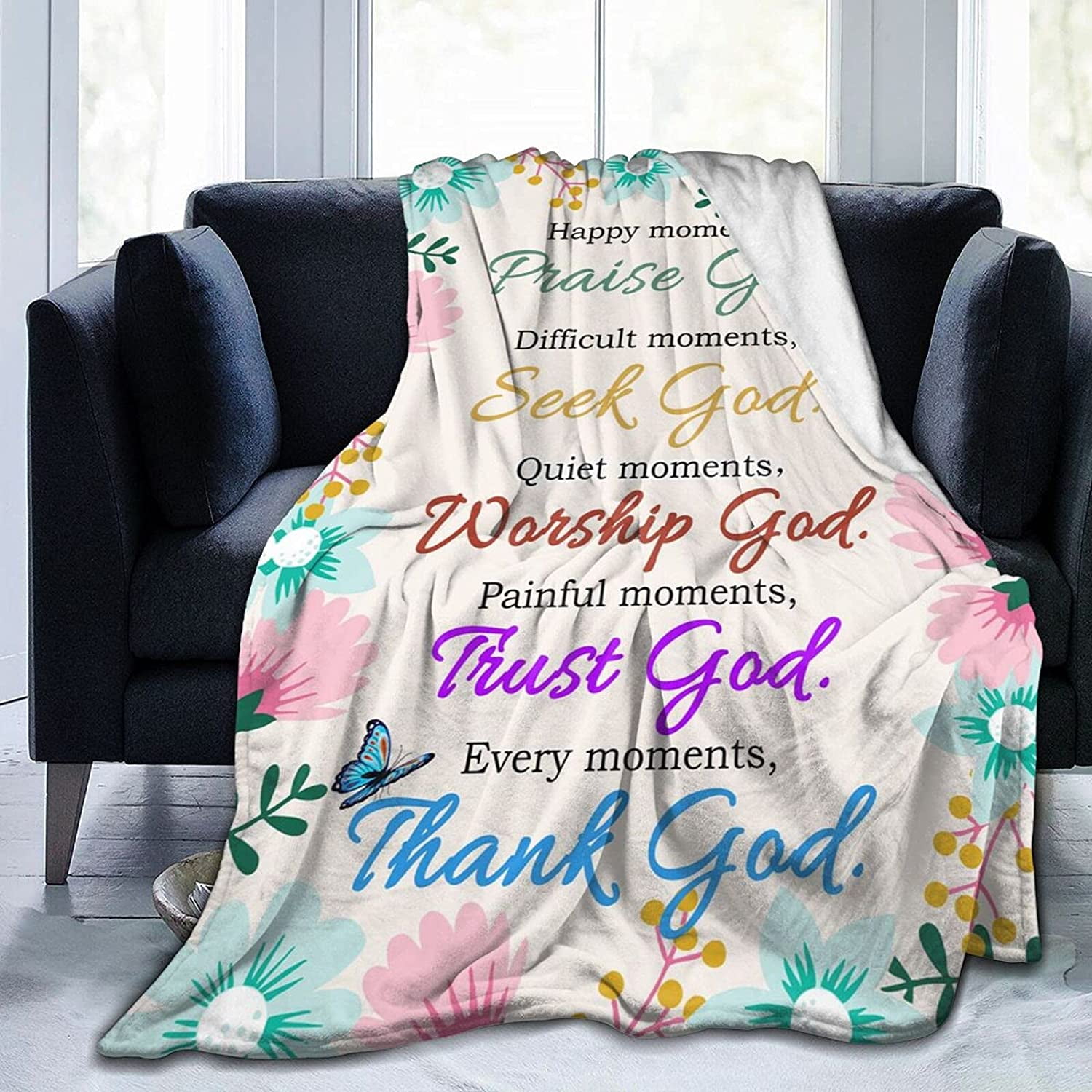 RooRuns Socira Bible Verse Blanket Inspirational Blanket for Prayers