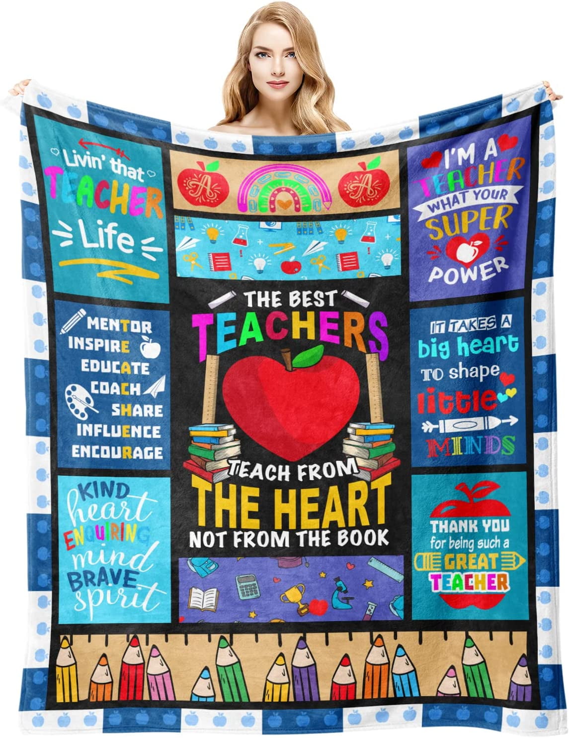 RooRuns Teacher Appreciation Gifts, Teacher Blanket, Teacher Gifts for